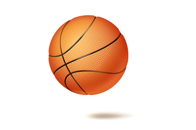 3D Basketball Ball Vector. Classic Orange Ball. Illustration