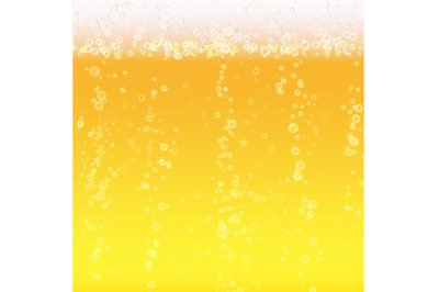 Beer Foam Background. Light Bright, Bubble And Liquid. Vector Illustration