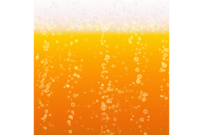 Beer Foam Background. Light Bright, Bubble And Liquid. Vector Illustration