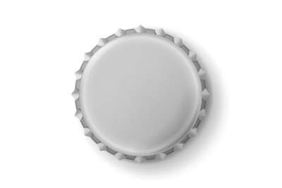 Beer Cap Vector. Metallic Bottle Cap Isolated On White Background. Empty Mock Up