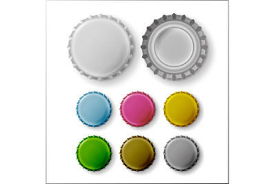 Beer Cap Vector. Colorful Bottle Caps