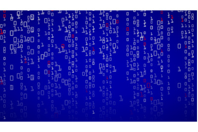 Binary Background. Binary Code With Digits On Screen. Vector Illustration