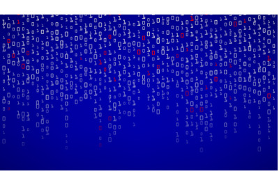 Binary Background. Algorithm Binary, Data Code, Decryption And Encoding, Row Matrix. Vector Illustration