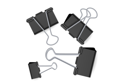 Small Binder Clips Vector Isolated