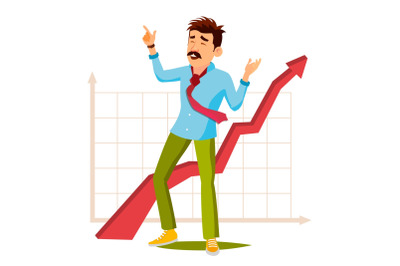 Happy Businessman Vector. Happy Workman Celebrating Success. Expressing Gesture. Achievement. Isolated Flat Cartoon Character Illustration