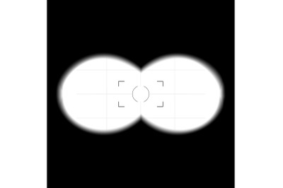 Binoculars View Template. Vector Search Concept. Binoculars With Blurred, Soft Edges. Vision Illustration