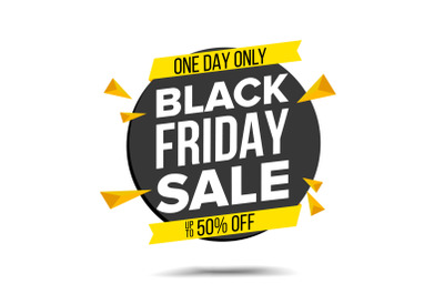 Black Friday Sale Banner Vector. Website Sticker&2C; Black Web Page Design. Sale Label. Isolated Illustration