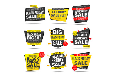 Black Friday Sale Banner Vector. Friday Advertising Element. Isolated On White Illustration