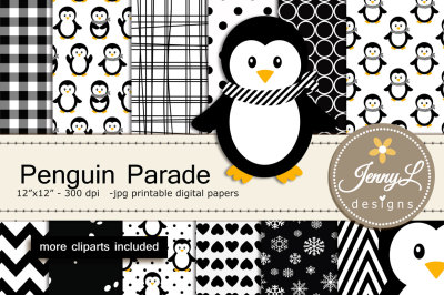 Penguin Digital Papers and Clipart