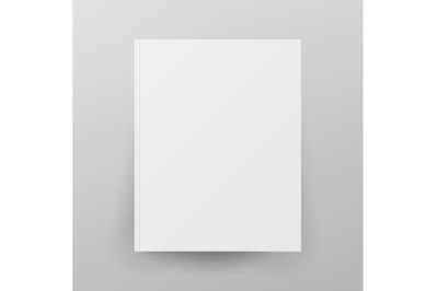 Blank Book Cover Isolated Vector. Illustration Isolated On Gray Background. Empty White Mock Up Template For Design