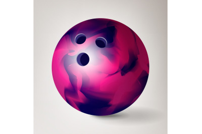 Bowling Ball Vector. 3D Realistic Illustration. Shiny And Clean