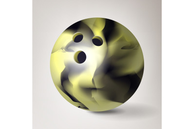 Bowling Ball Vector. 3D Realistic Illustration. Glossy, Shiny And Clean