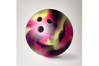 Bowling Ball Vector. 3D Realistic Illustration. Bowling Game leisure Concept