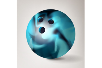 Bowling Ball Vector. 3D Realistic Illustration. Shiny And Clean