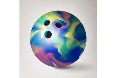 Bowling Ball Vector. 3D Realistic Illustration. Glossy, Shiny And Clean