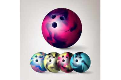 Bowling Ball Vector. Set