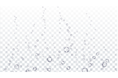 Bubbles Underwater Transparent Vector. Water Air Or Shower Drops. Fizzy Air. Under Sea Water. Soda Effect. Isolated On Transparent Background Realistic Illustration
