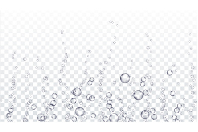 Underwater Bubbles Transparent Vector. Water Pure Water Droplets Condensed. Effervescent Medicine. Isolated On Transparent Background Realistic Illustration