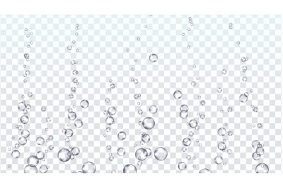 Bubbles Transparent Vector. Underwater. Water Drops, Bubbles Texture. Gas, Oxygen Bubbles. Effervescent Champagne Drink. Isolated On Transparent Background Realistic Illustration