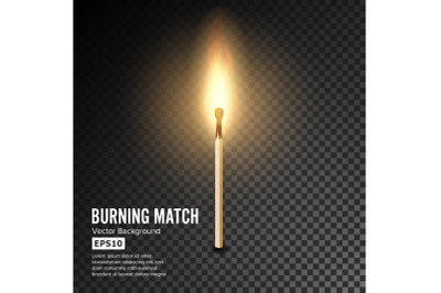 Realistic Burning Match Vector