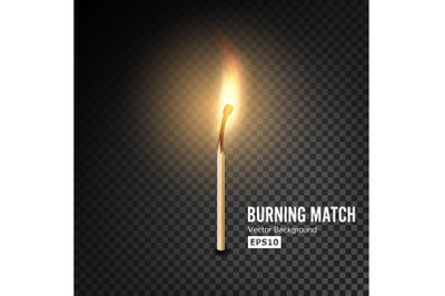 Realistic Burning Match Vector