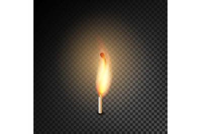 Realistic Burning Match Vector