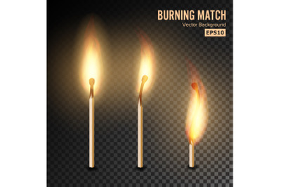 Realistic Burning Match Vector