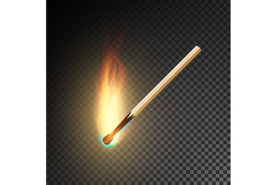 Realistic Burning Match Vector