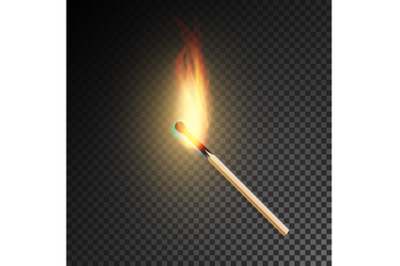 Realistic Burning Match Vector