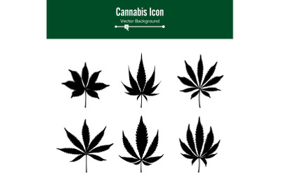 Marijuana Leaf Vector. Green Hemp Cannabis Sativa or Cannabis Indica Marijuana Leaf Isolated On White Background. Medical Plant Illustration