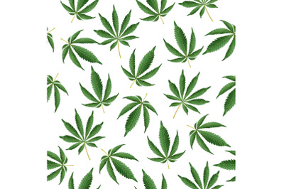 Cannabis Background. Vector Marijuana Seamless Pattern