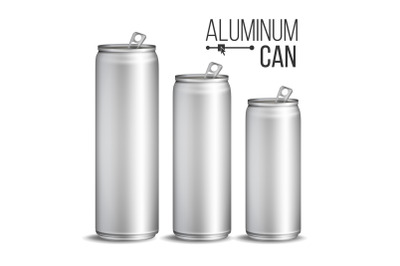 Aluminium Cans Vector. Silver Can. Branding Design. Blank Can Beer Of Soft Drink. Isolated Illustration