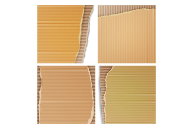 Corrugated Cardboard Vector Set