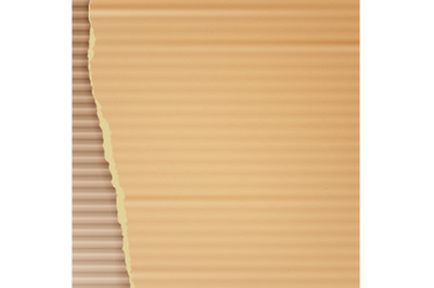 Corrugated Cardboard Vector Background. Realistic Texture Ripped Cardboard Wallpaper With Torn Edges. Logistics Service, Warehouse, Transportation Concept. Vector illustration