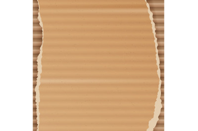 Corrugated Cardboard Vector Background. Realistic Texture Ripped Cardboard Wallpaper With Torn Edges. Logistics Service, Warehouse, Transportation Concept. Vector illustration