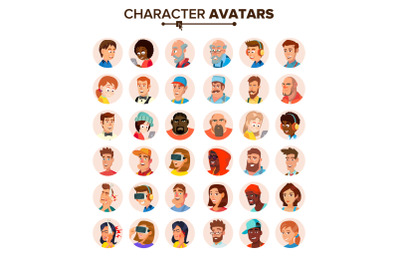 People Avatars Collection Vector. Default Characters Avatar. Cartoon Flat Isolated Illustration