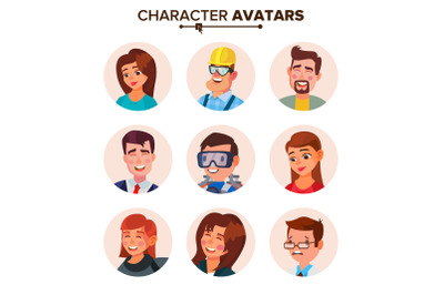 People Avatars Collection Vector. Default Characters Avatar. Cartoon Web Isolated Illustration