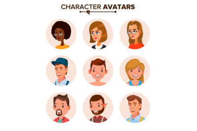 People Avatars Collection Vector. Default Characters Avatar Placeholder. Cartoon, Comic Art Flat Isolated Illustration