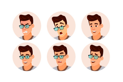 Avatar Man Vector. Human Emotions. Stylish Image. Flat Character Illustration