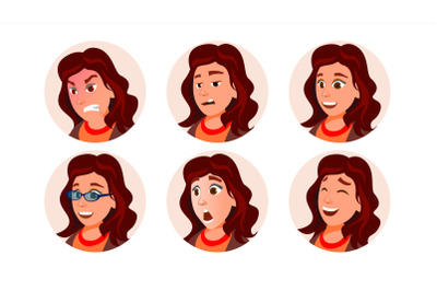 Business Avatar Woman Vector. Human Emotions. Stylish Image. Flat Character Illustration