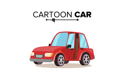 Cartoon Car Vector. Reg. Flat Style. Isolated On White Illustration.