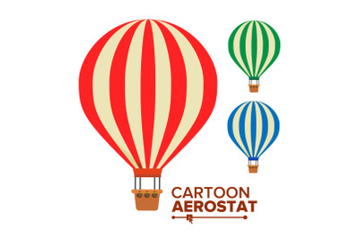 Aerostat Balloon Vector. Vintage Transport. Hot Air Balloons. Cartoon Flat Isolated Illustration