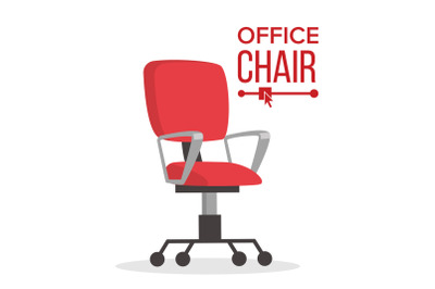 Office Chair Vector. Business Manager Empty Seat For Employee. Ergonomic Armchair For Executive Director. Furniture Icon Illustration