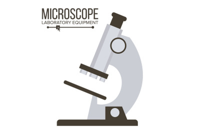 Microscope Isolated Vector. Biology School Laboratory Equipment. Science Education Symbol. Flat Illustration