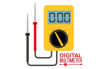 Multimeter Vector. Digital Gadget. Electrical Multitester Icon. Current Voltmeter Voltage Meter. Electronic Equipment. Isolated Flat Illustration