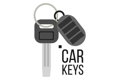 Keys Car Vector. Icon Of Auto Key. Keychain Lock Sign. Isolated Flat Illustration