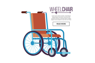 Wheelchair Vector. Classic Transport Chair For Disabled People&2C; Sick&2C; Or Injured&2C; Medical Equipment. Flat Isolated Illustration