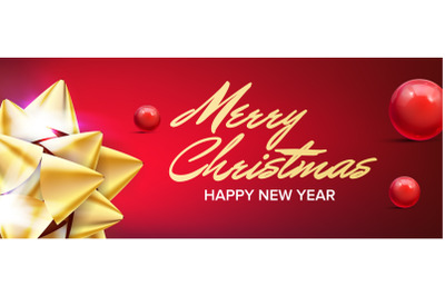 Merry Christmas And Happy New Year Banner Vector.