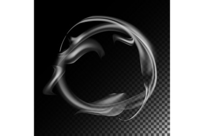 Realistic Cigarette Smoke Waves Vector