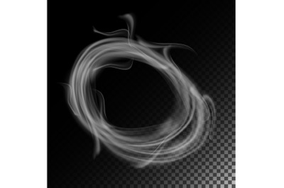 Realistic Cigarette Smoke Waves Vector. Set Of Smoke Abstract&2C; Effect Realistic Smoke. Smoke Rings.